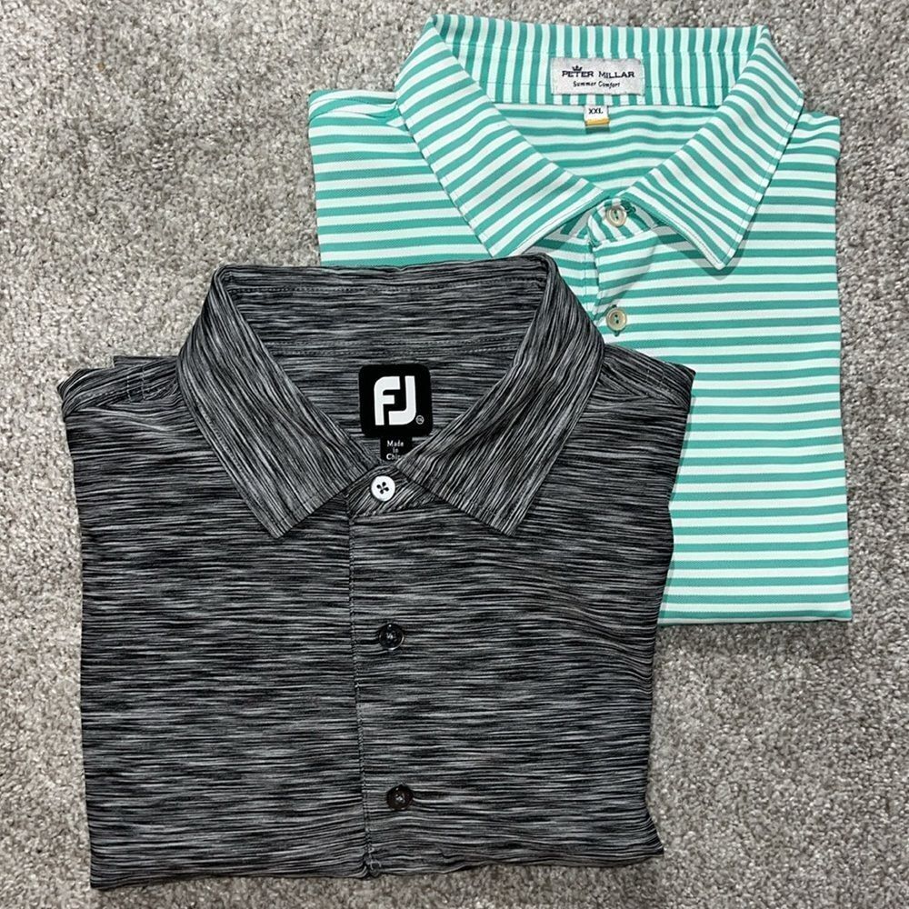2-Prestonwood Footjoy FJ Peter Miller Summer Comfort stripe polo golf Shirt XXL